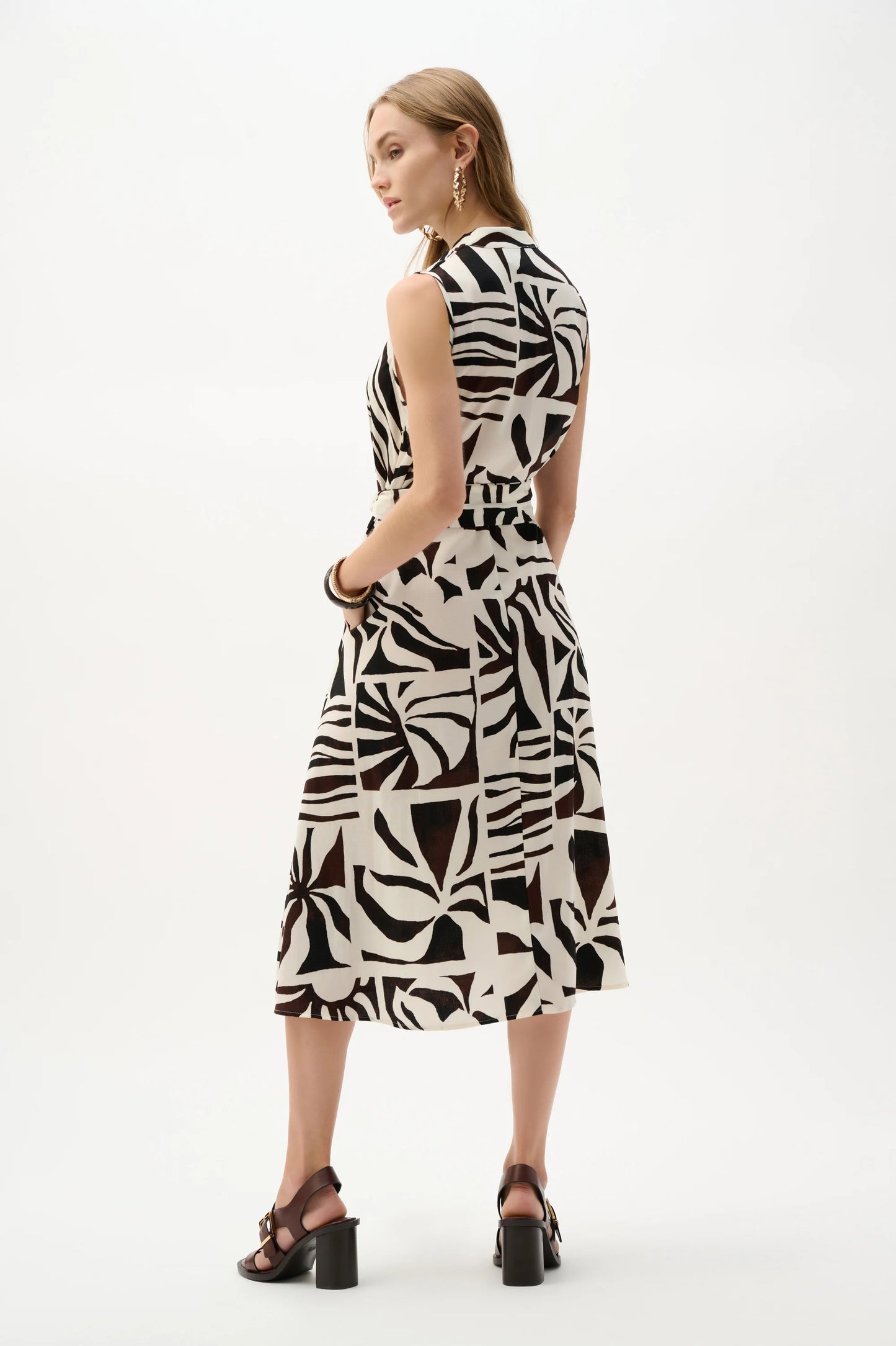 Gauze Tropical Print Wrap Dress