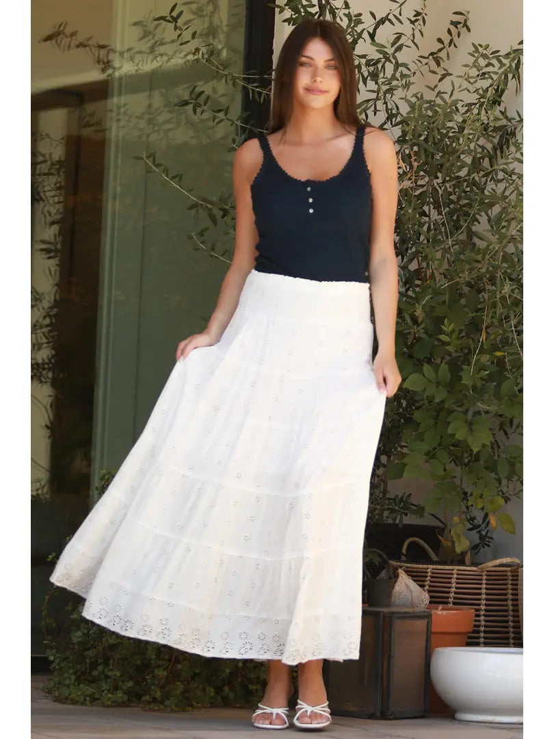 Eyelet Maxi Skirt