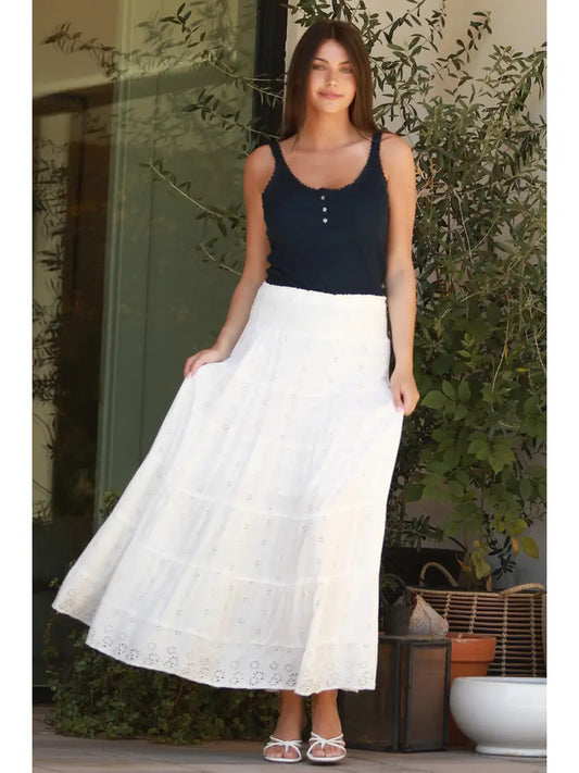 Eyelet Maxi Skirt