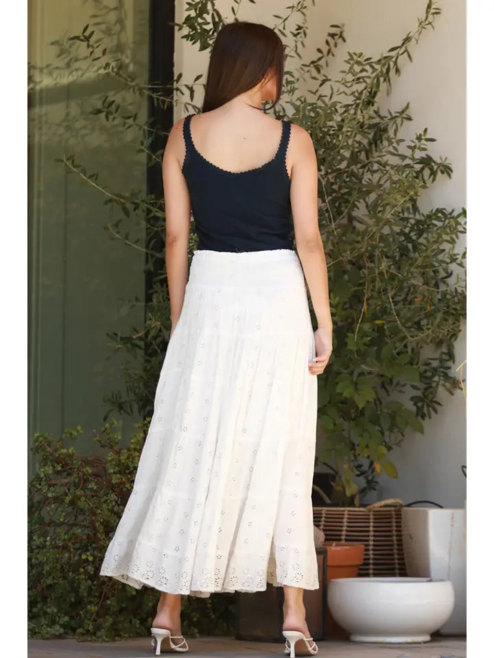 Eyelet Maxi Skirt