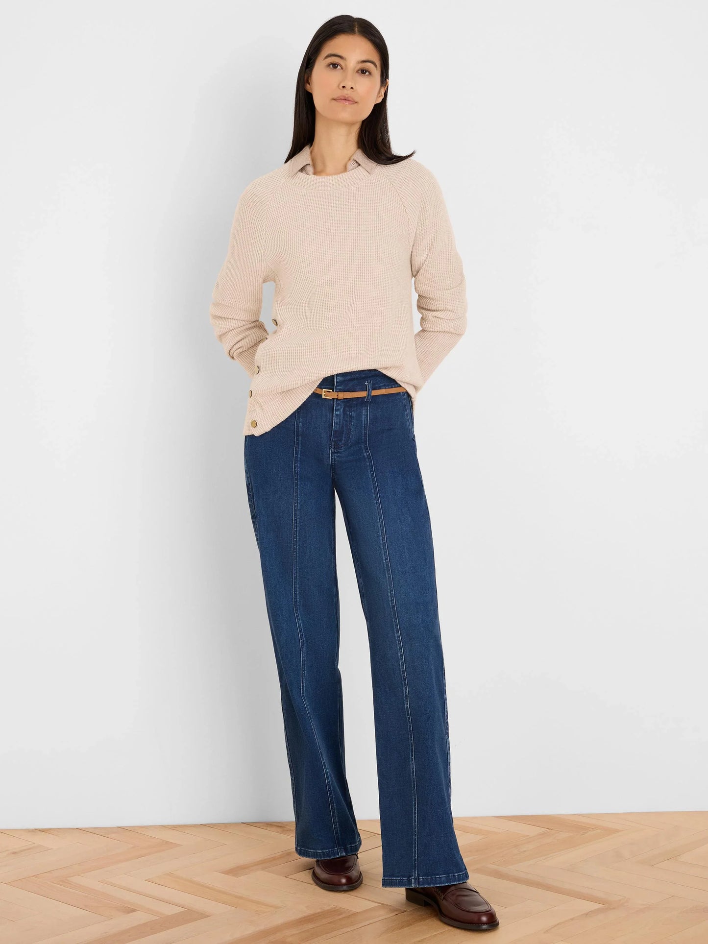 Side Button Waffle Top