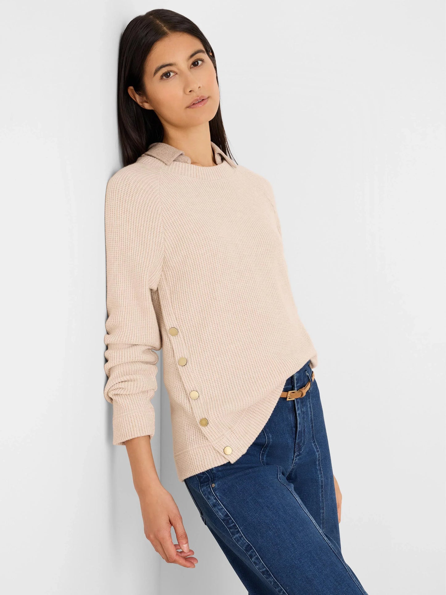 Side Button Waffle Top