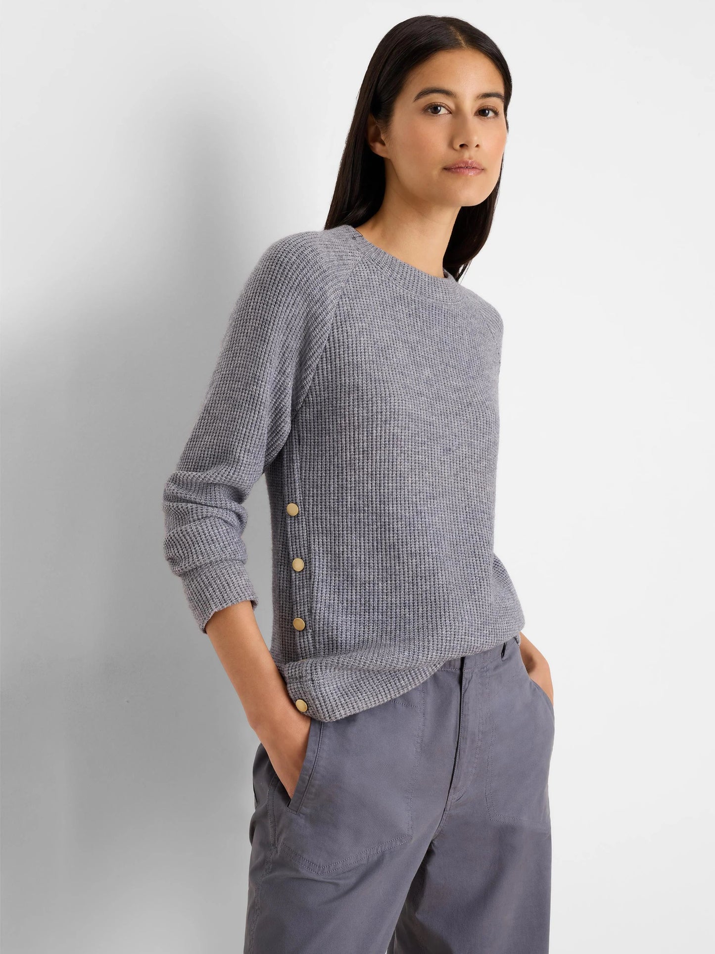 Side Button Waffle Top