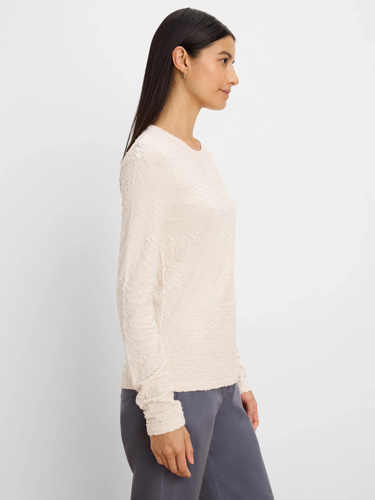 Crinkle Knit Textured Top