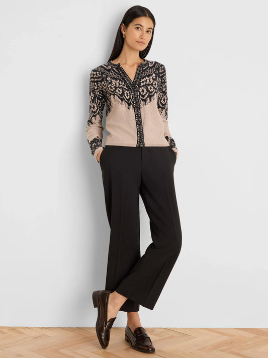Placed Lace Print Cardigan