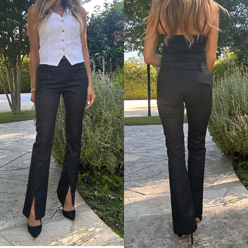 Adele Pull On Slit Front Pant