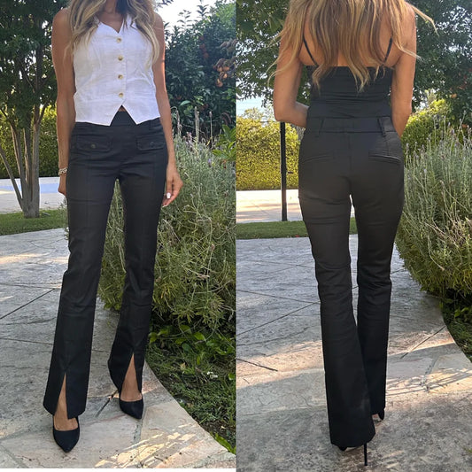 Adele Pull On Slit Front Pant