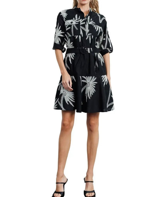 Siobhan Embroidered Mini Shirtdress