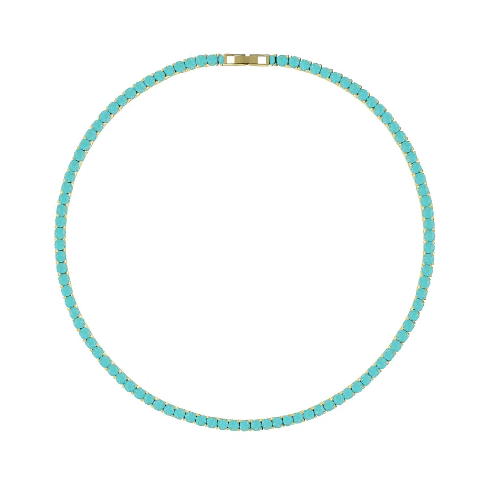 Karla 16" Tennis Necklace - Turquoise