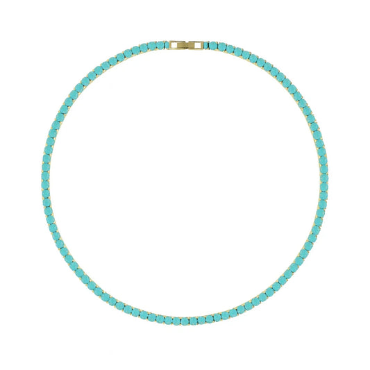 Karla 16" Tennis Necklace - Turquoise