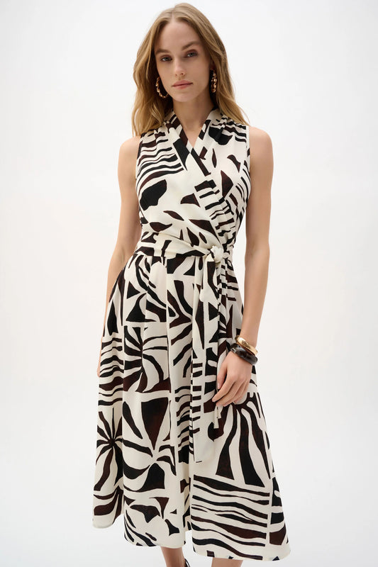 Gauze Tropical Print Wrap Dress