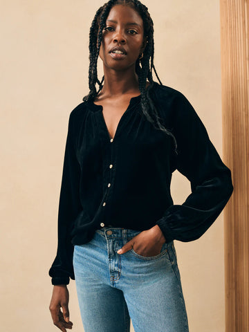 Naomi Stretch Silk Velvet-Blk
