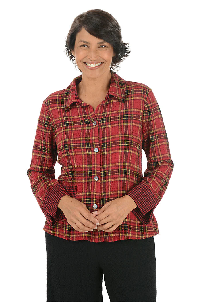 Girl Gone Plaid Mixed Pocket Shirt