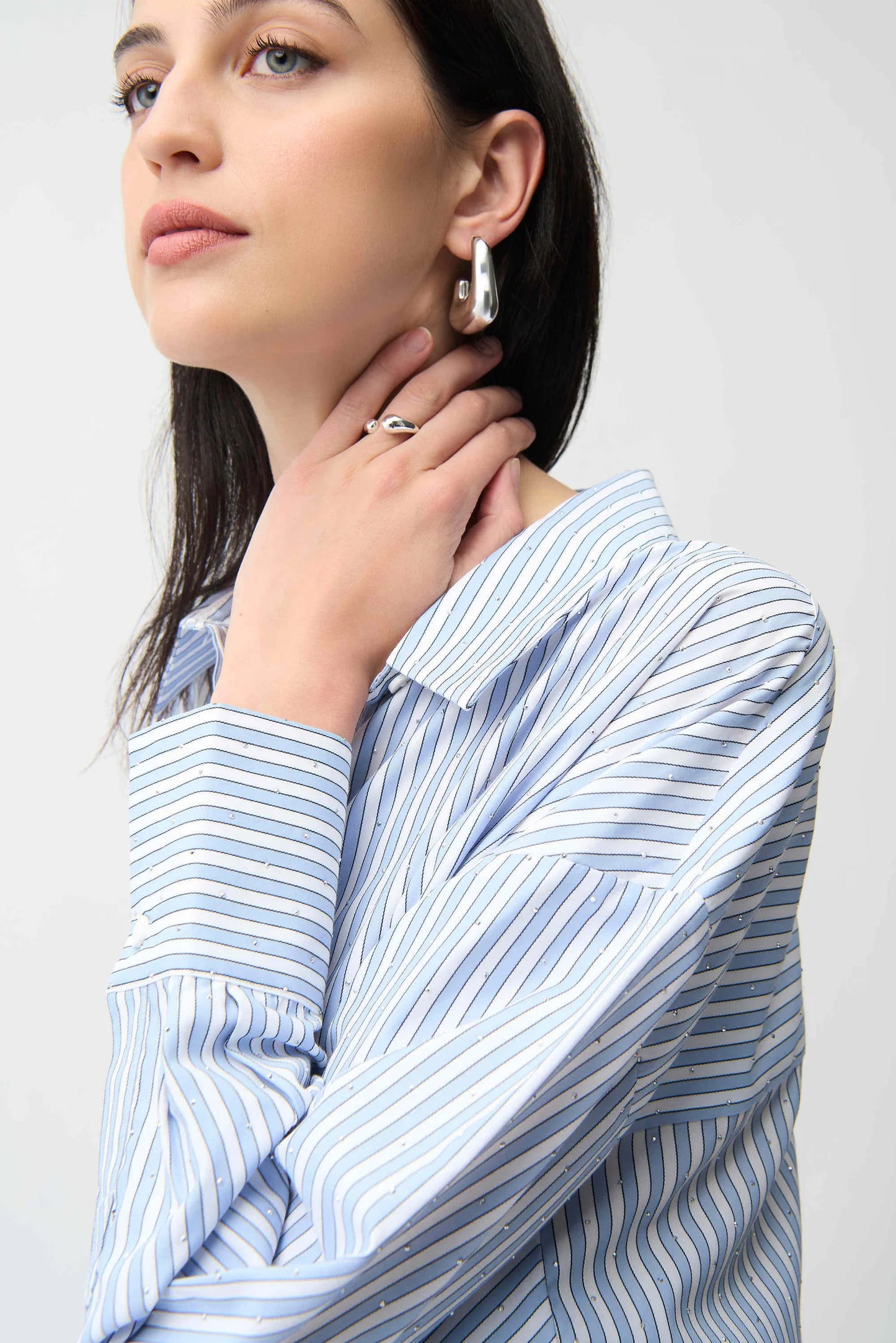 Tencel Stripe Boxy Blouse