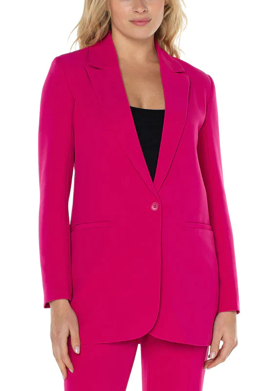 Button Front Boyfriend Blazer