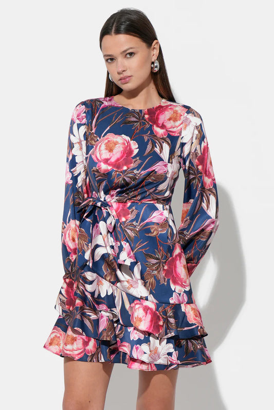 Irisa Gathered Ruffle Mini Dress