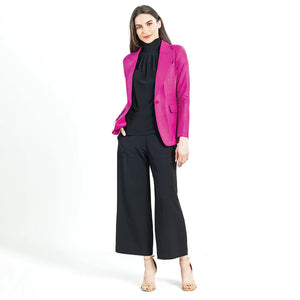 Liquid Leather Blazer - Magenta