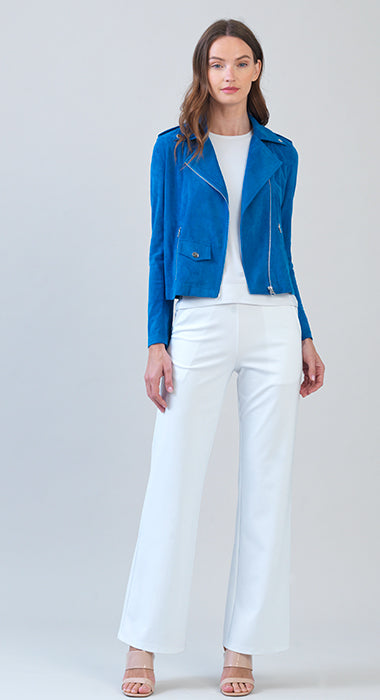 Suede Zip Waist Length Jacket