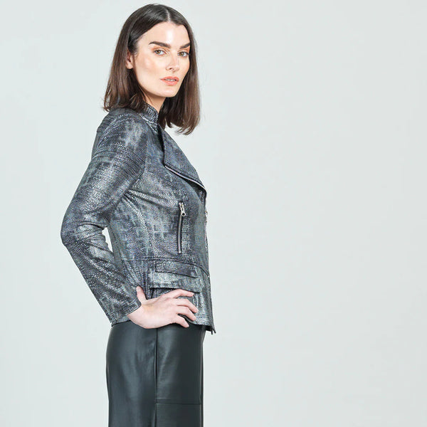 Liquid Leather Shimmer Biker Jacket