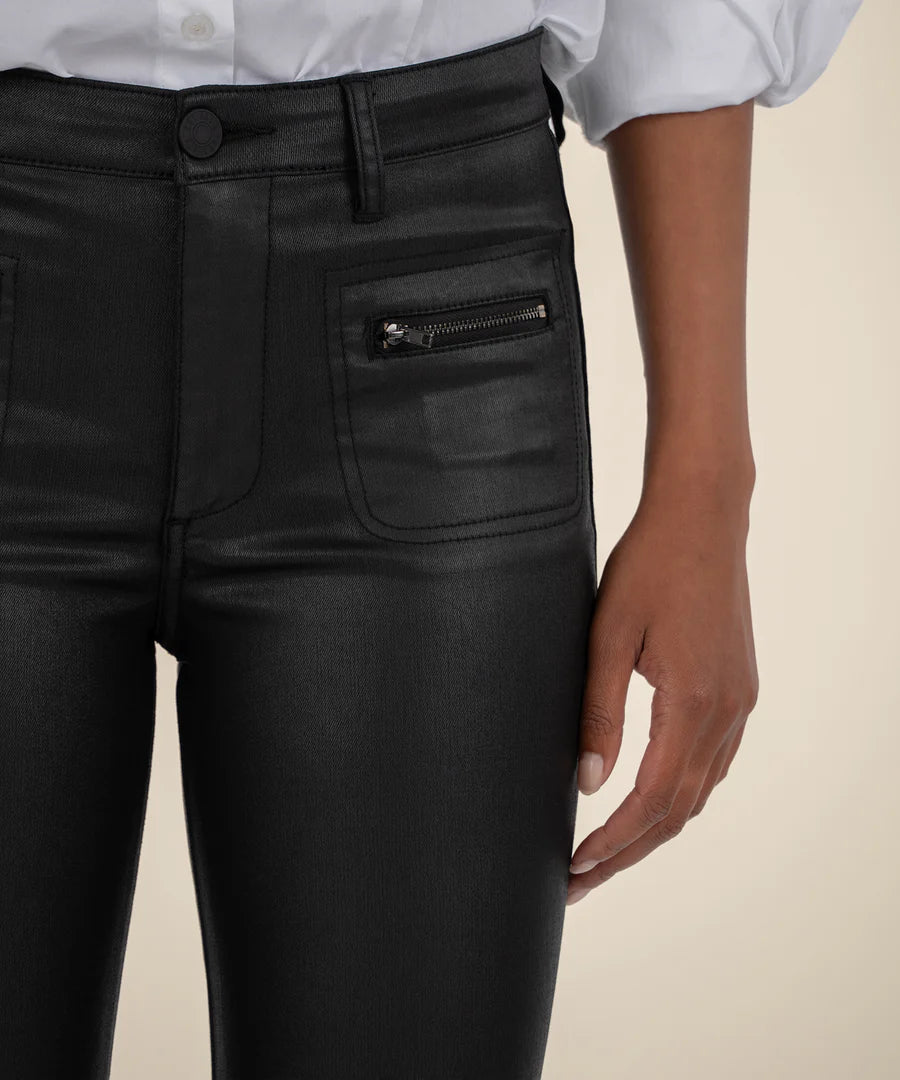 Kelsey Coated High Rise Ankle Flare Jean