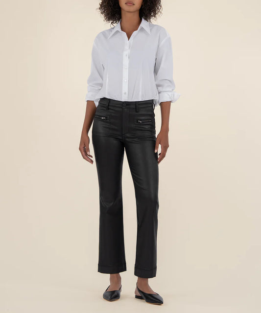 Kelsey Coated High Rise Ankle Flare Jean