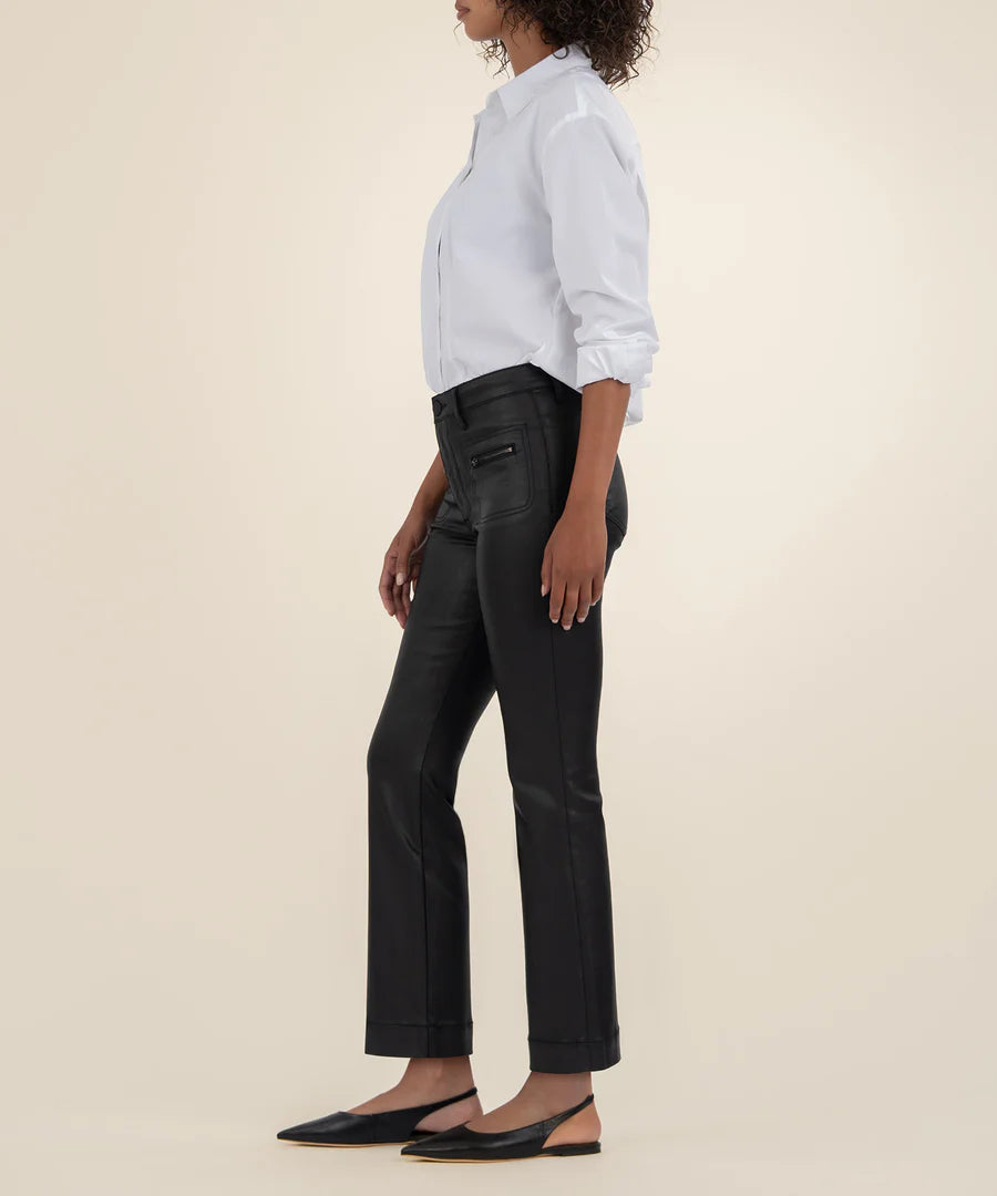 Kelsey Coated High Rise Ankle Flare Jean