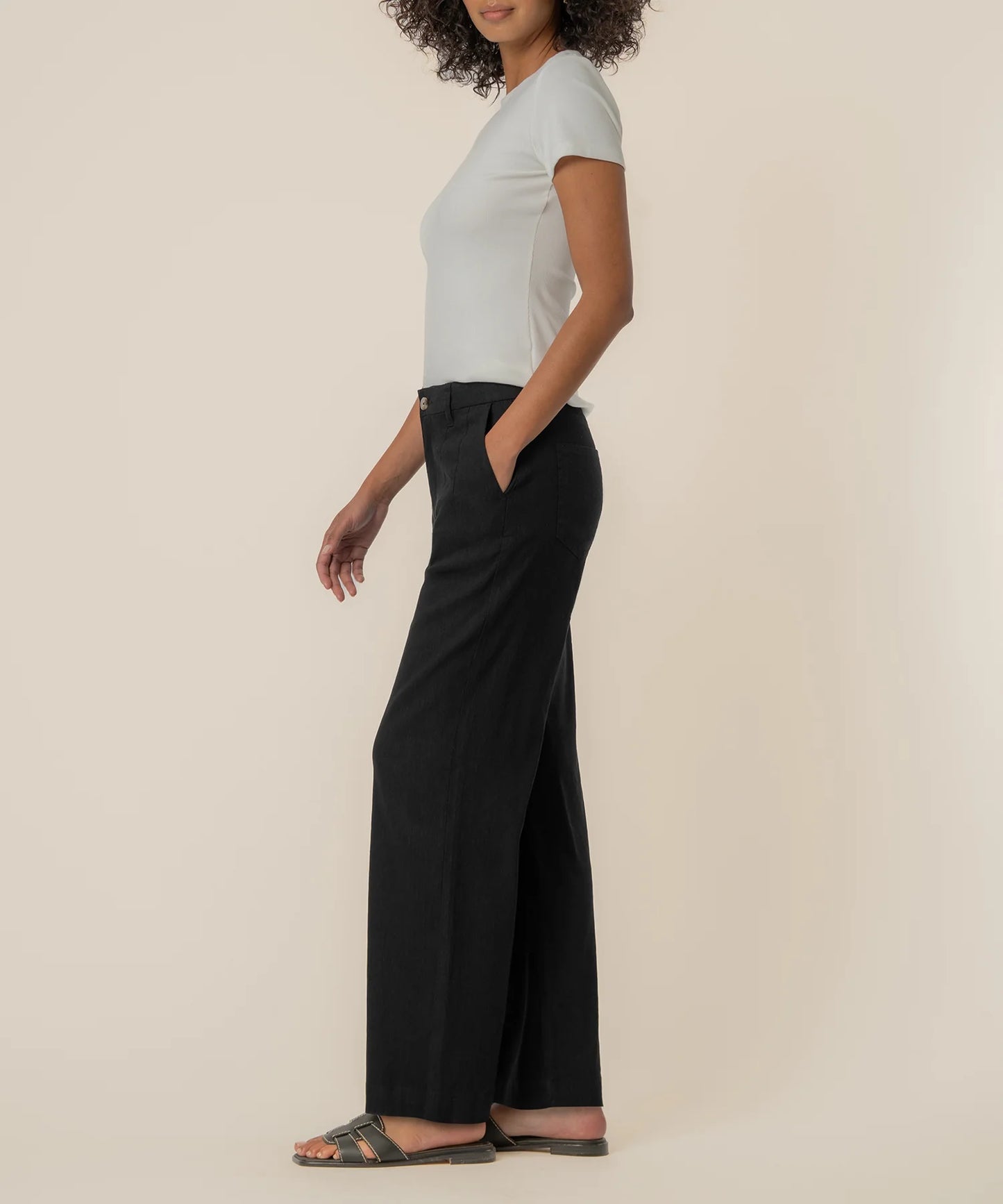 Meg Hi Rise Wide Leg Linen Pants