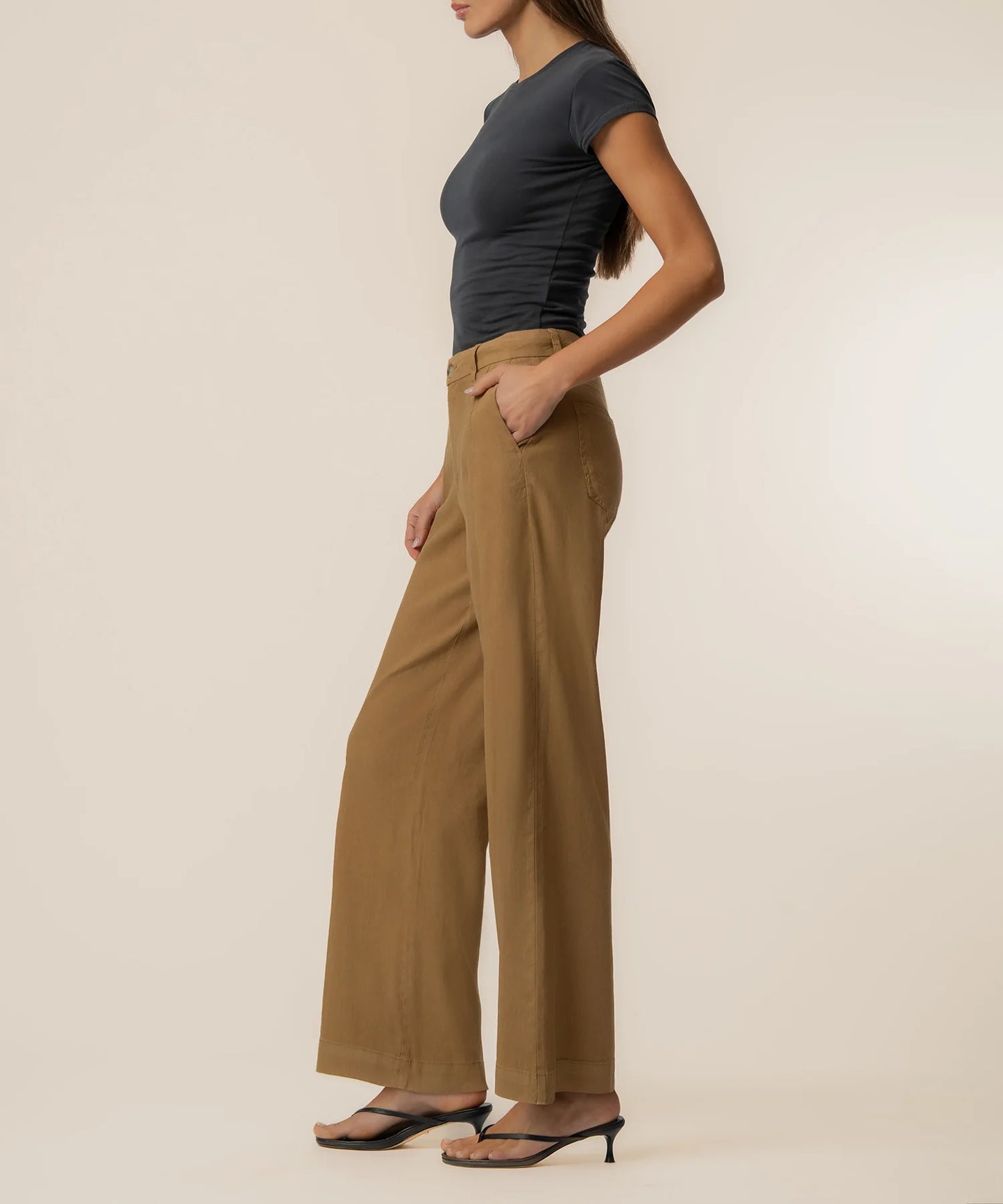 Meg Hi Rise Wide Leg Linen Pants