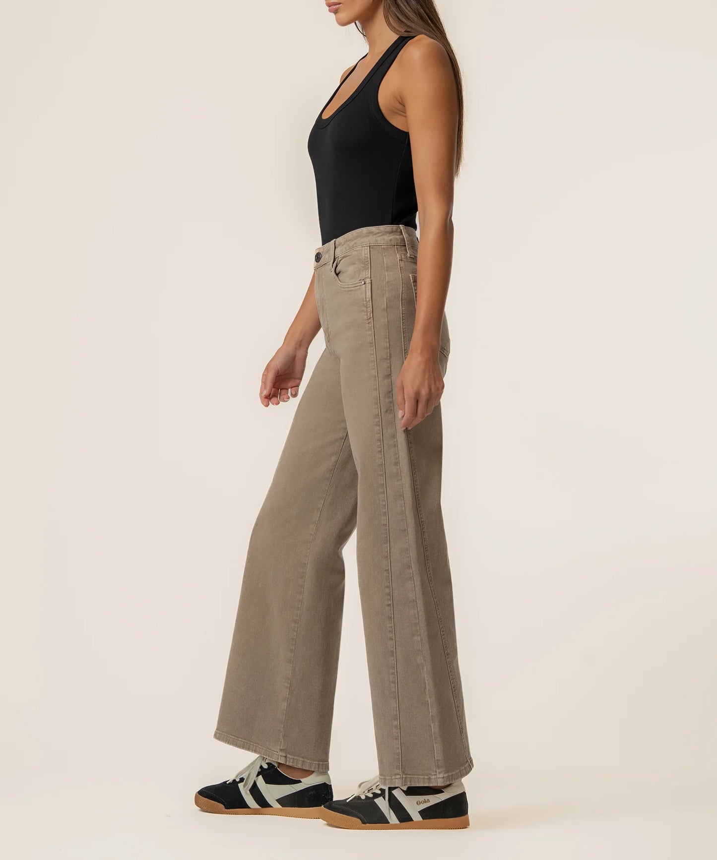 Meg Hi Rise Wide Leg Side Panel Jeans