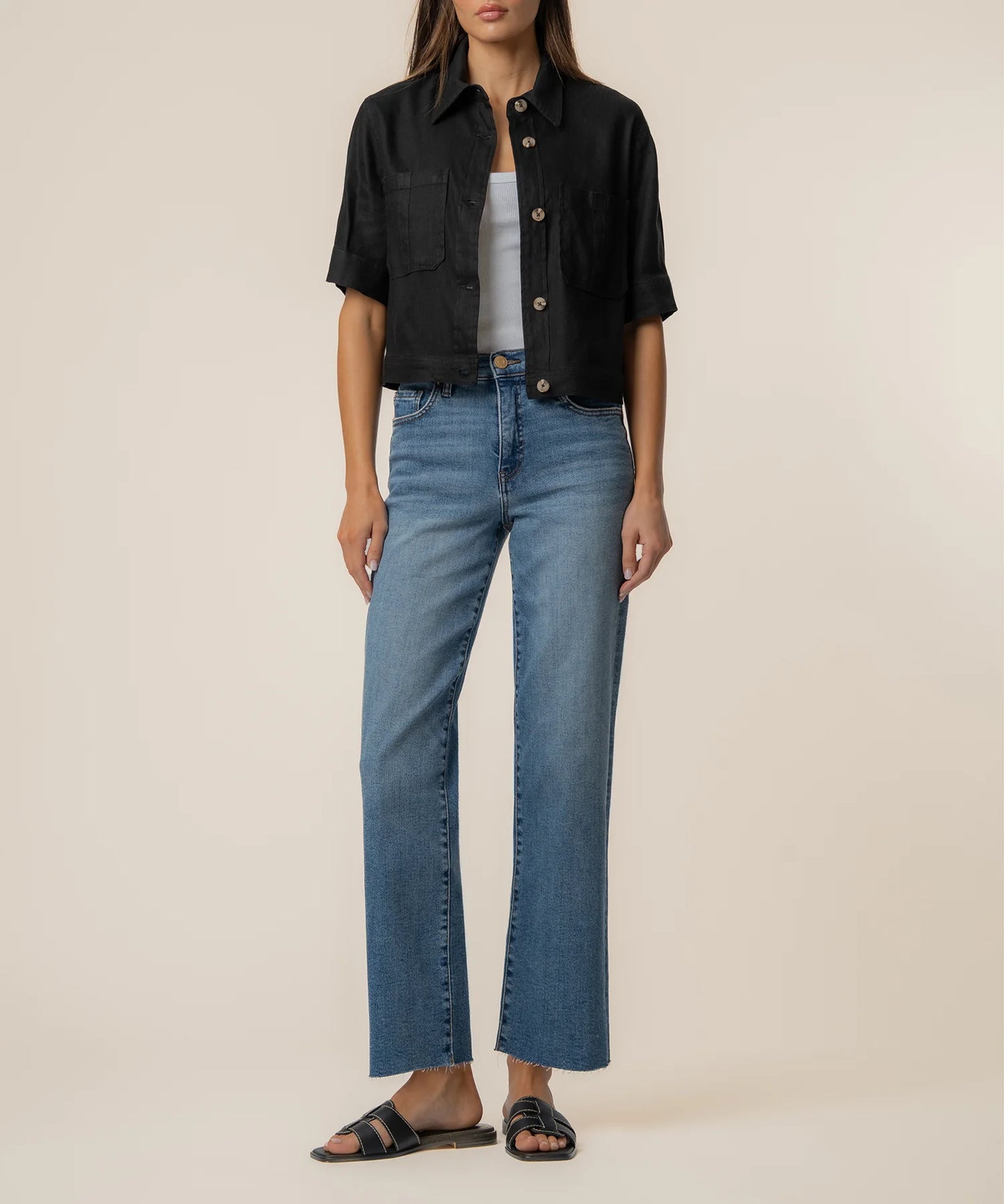 Finly Short Sleeve Linen Jacket