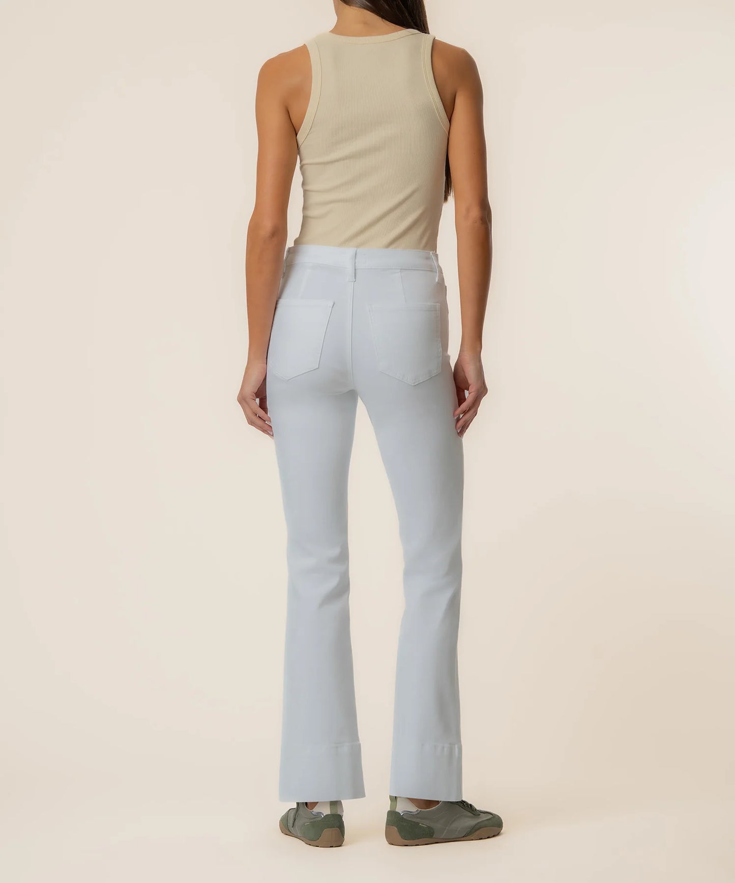 Kelsey Mid Rise Kick Flare with Wide Hem