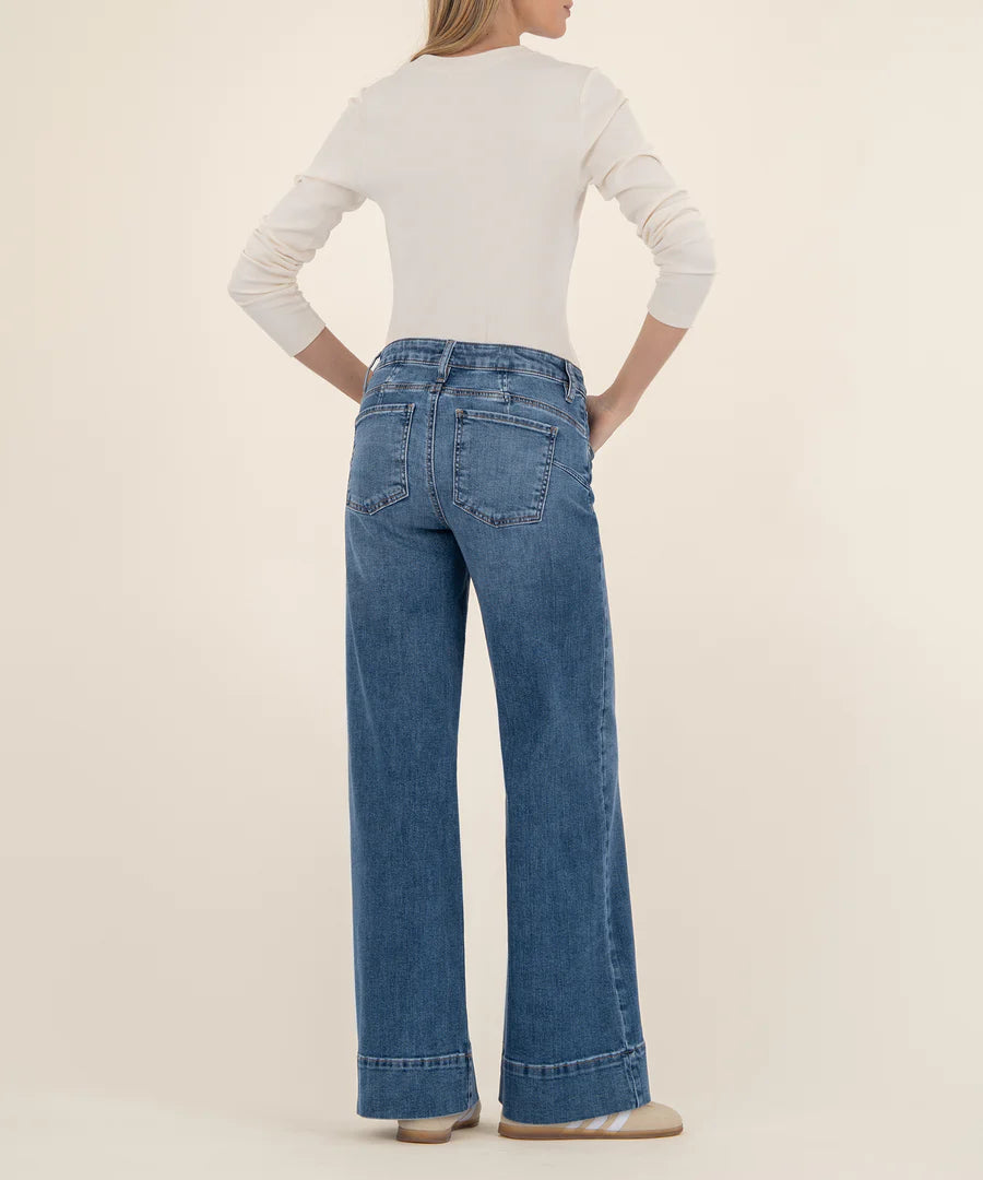 Maya High Rise Fab Ab Wide Leg Jean