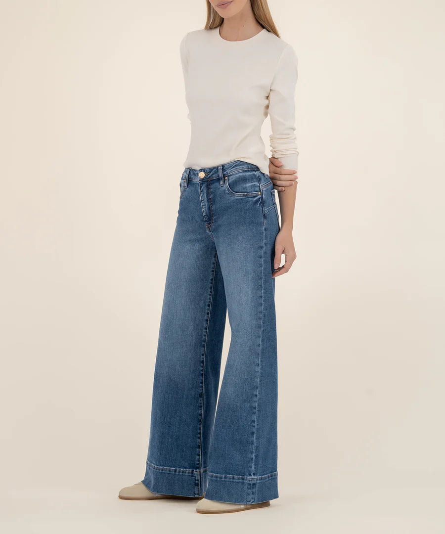 Maya High Rise Fab Ab Wide Leg Jean