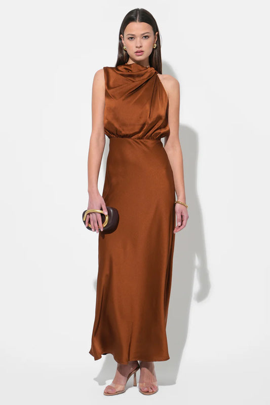 Kate Cowl Asymmetrical Maxi Dress