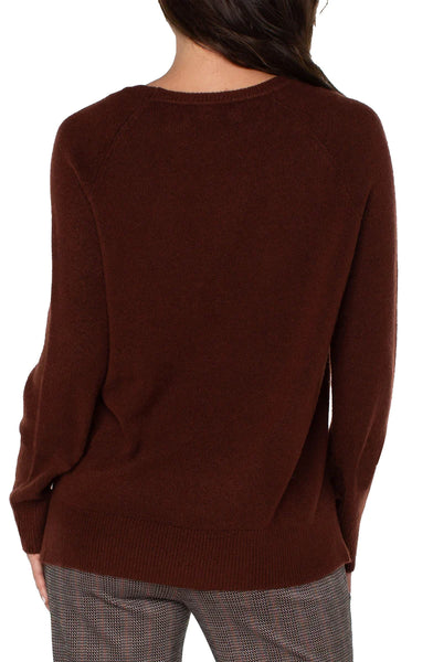 Raglan Sweater with Side Slits