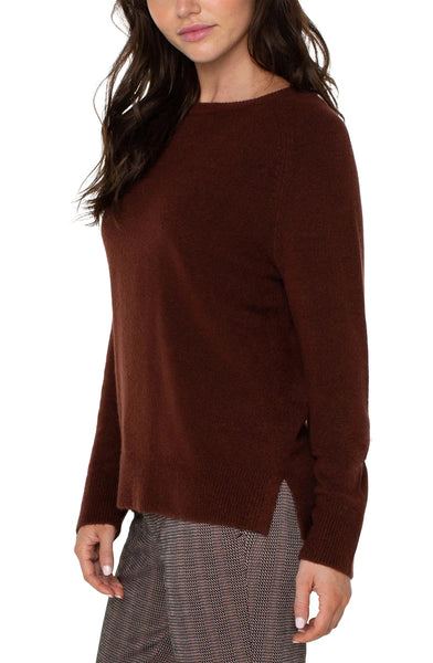 Raglan Sweater with Side Slits