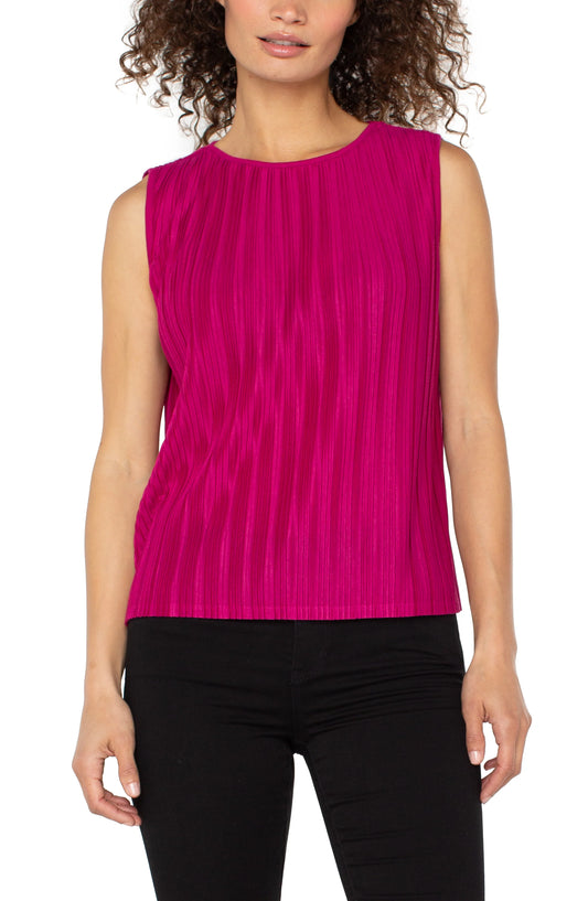 Sleeveless Crew Neck Knit Top
