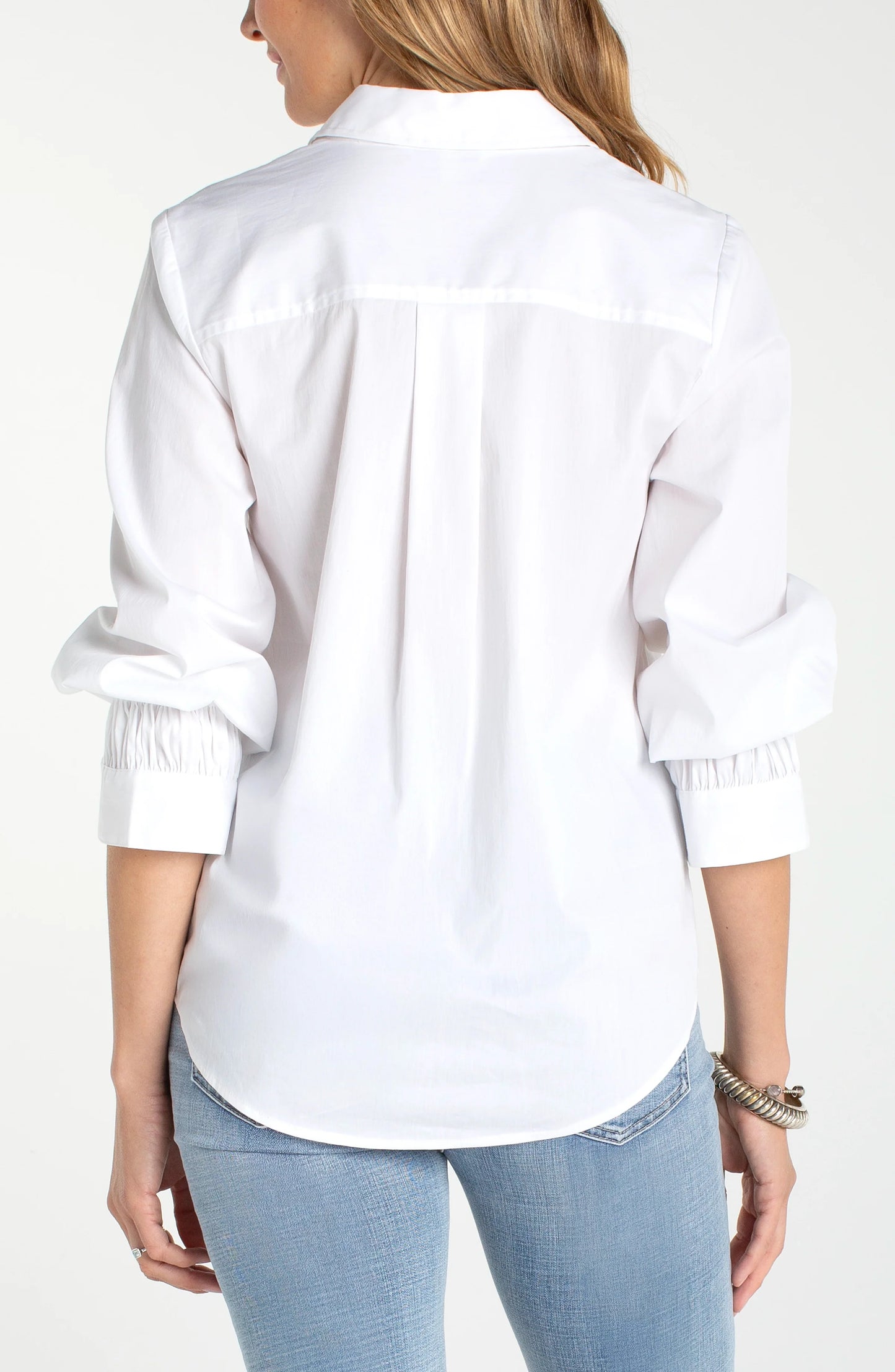 Adjustable Sleeve Woven Button Top