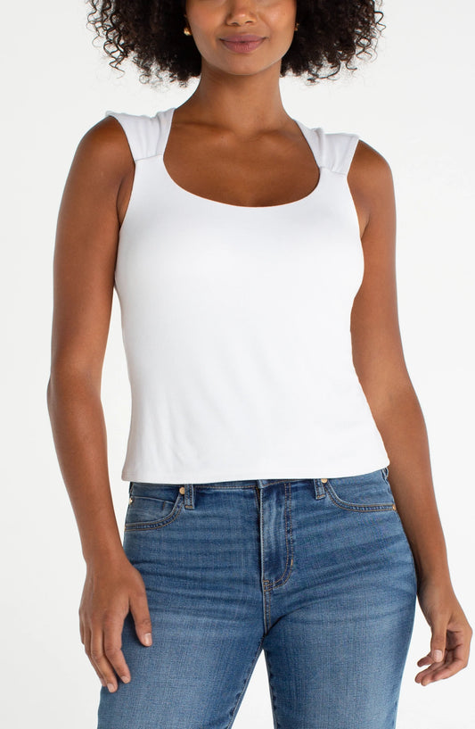 Sleeveless Built-In Bar Knit Top