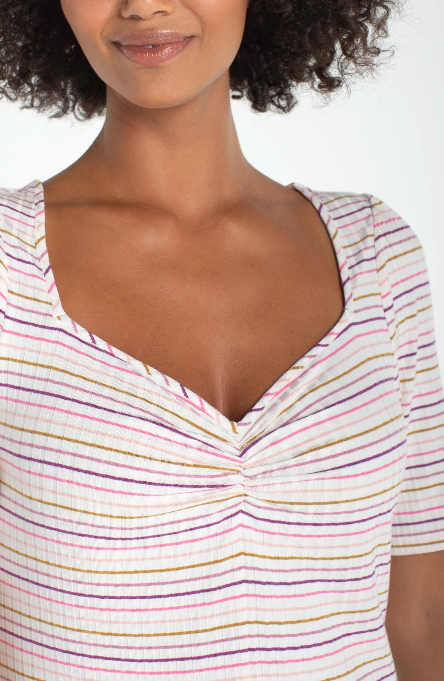 Half Sleeve Sweetheart Knit Top