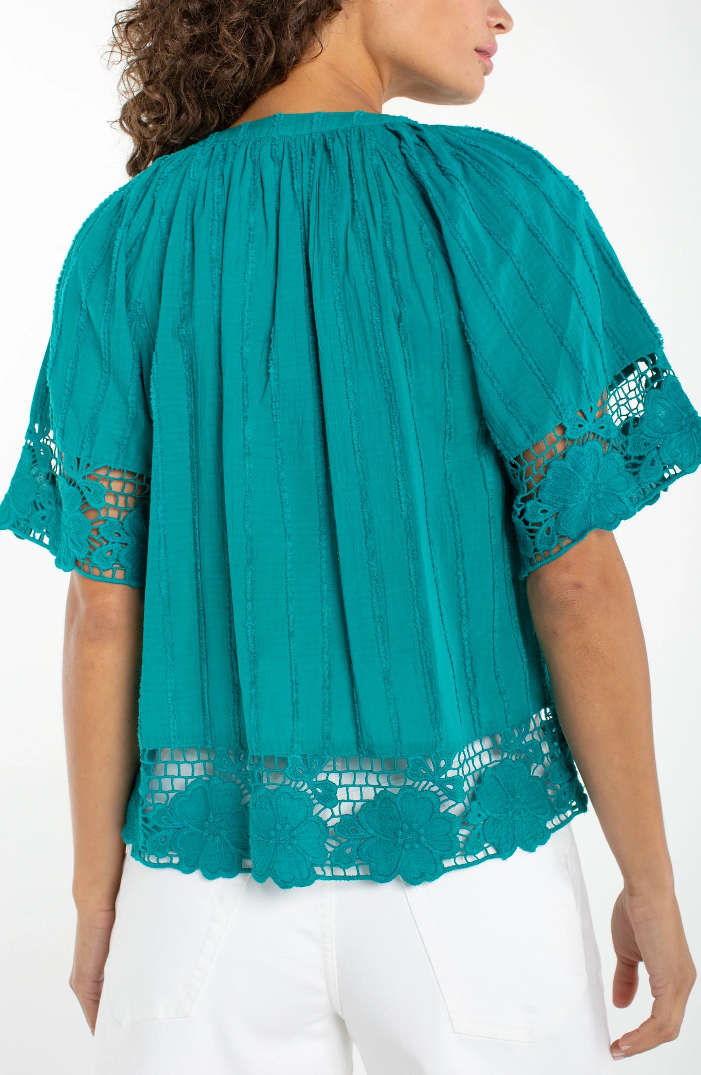 Short Sleeve Top with Lace