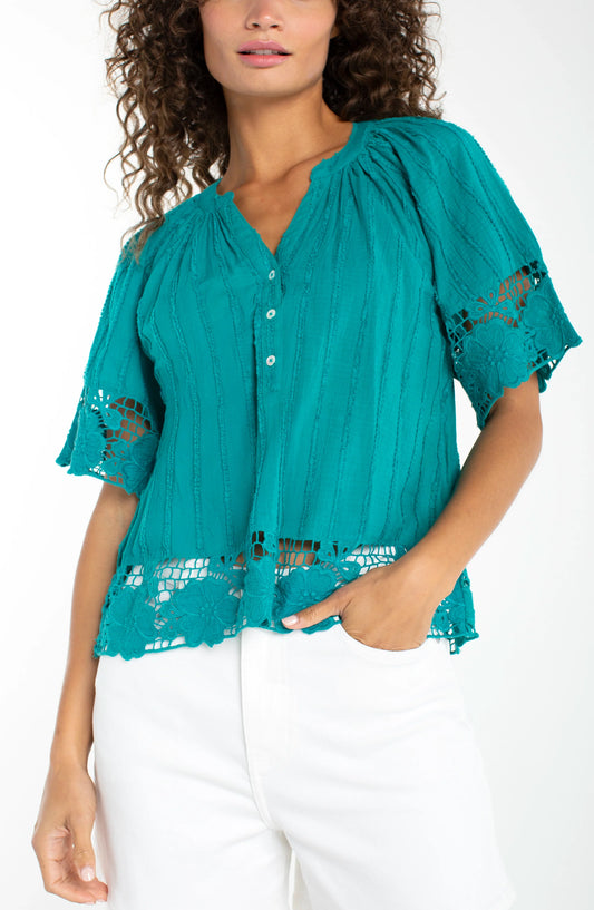 Short Sleeve Top with Lace