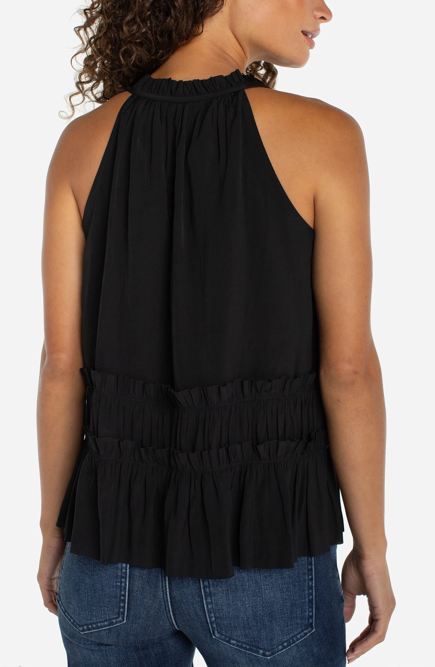 Sleeveless Top with Ruffles