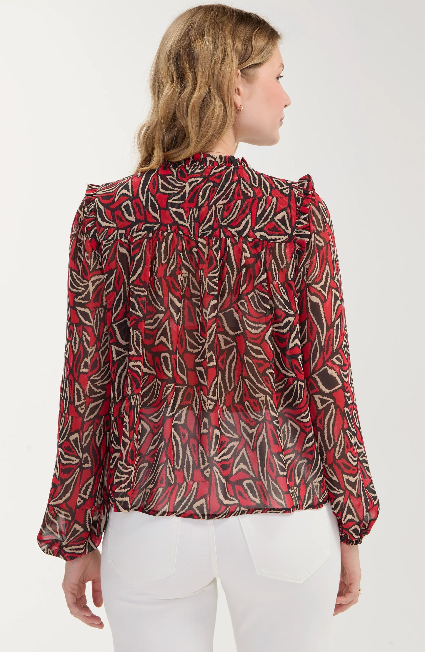 Long Sleeve Blouse with Pintucks