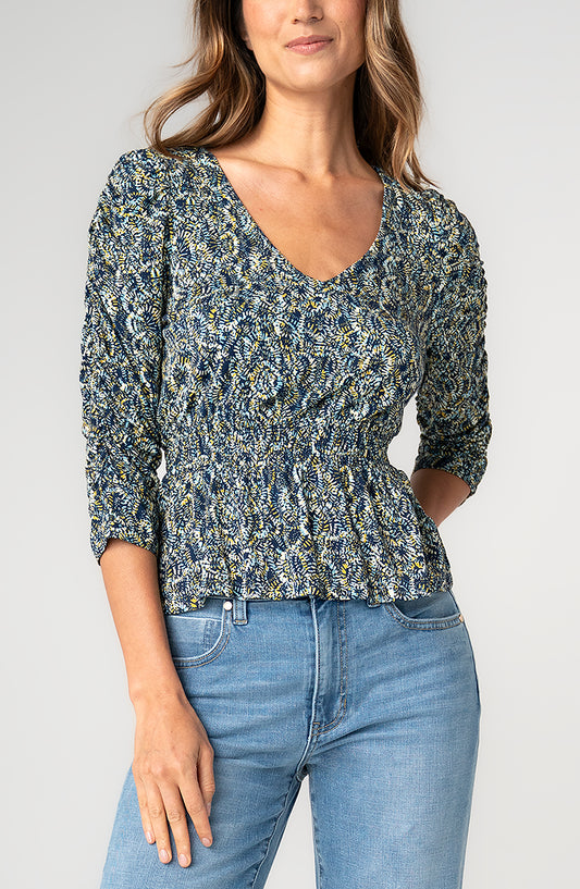 Ruched Sleeve Knit Top