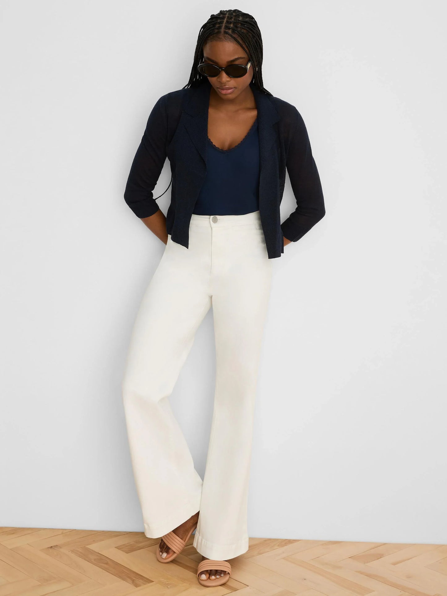 Featherknit Collared Cardigan