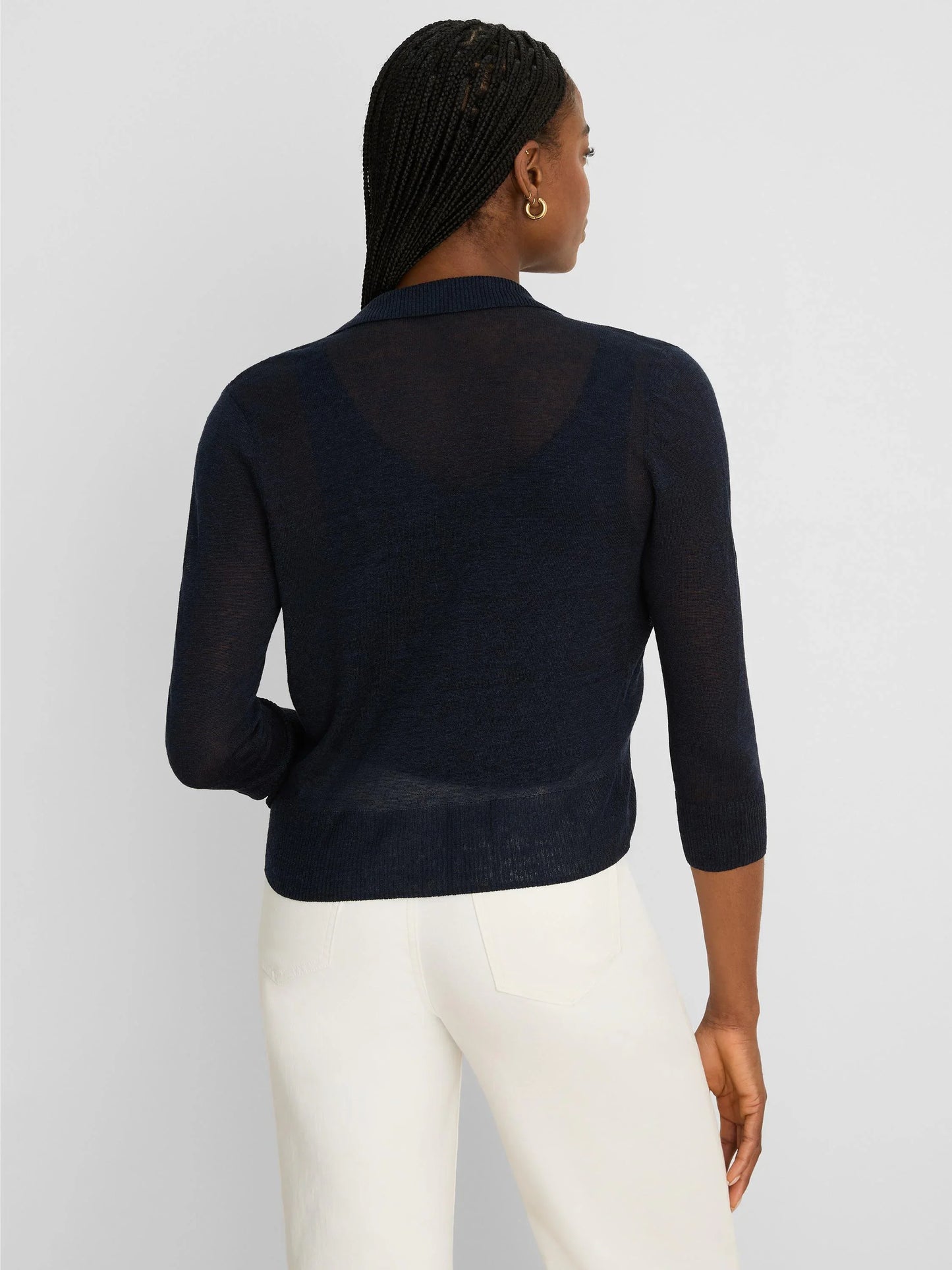 Featherknit Collared Cardigan