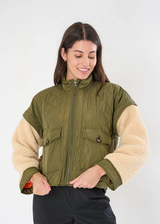 Sherpa Drop Shoulder Convertible Jacket