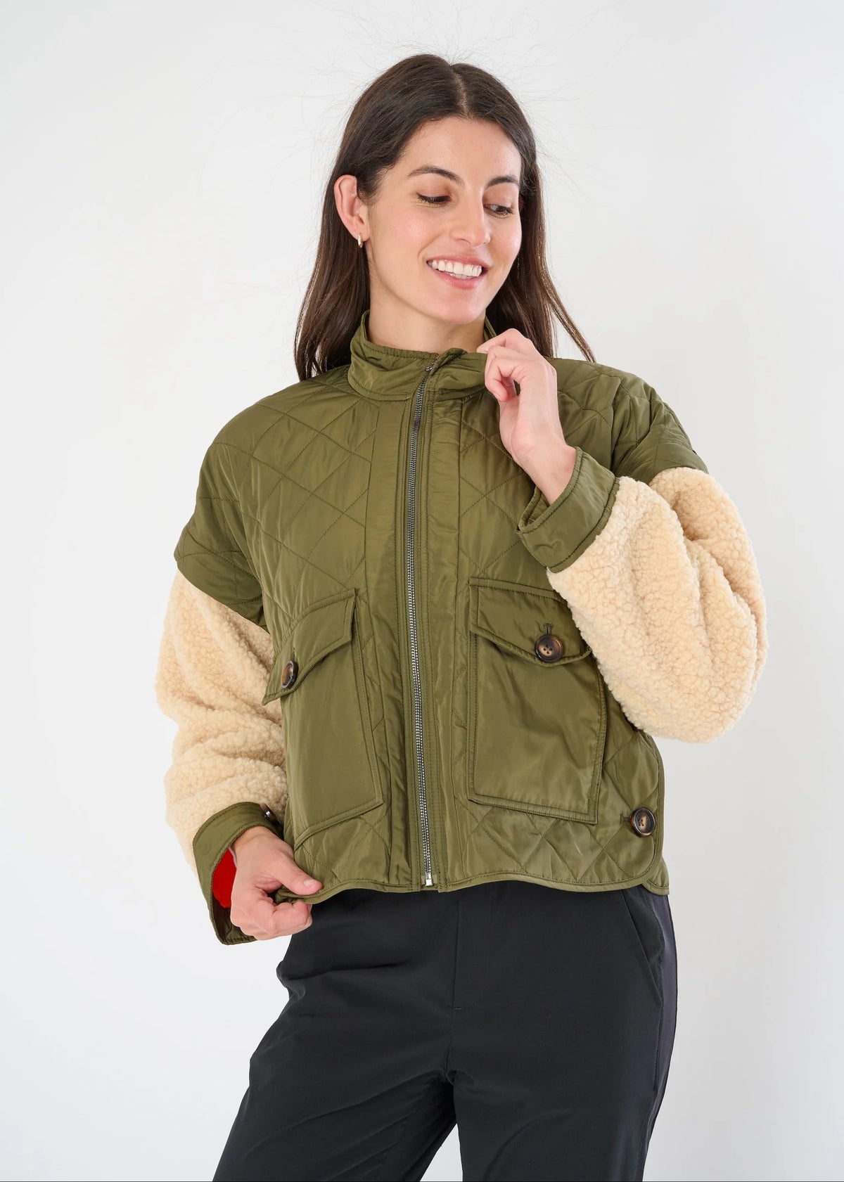 Sherpa Drop Shoulder Convertible Jacket