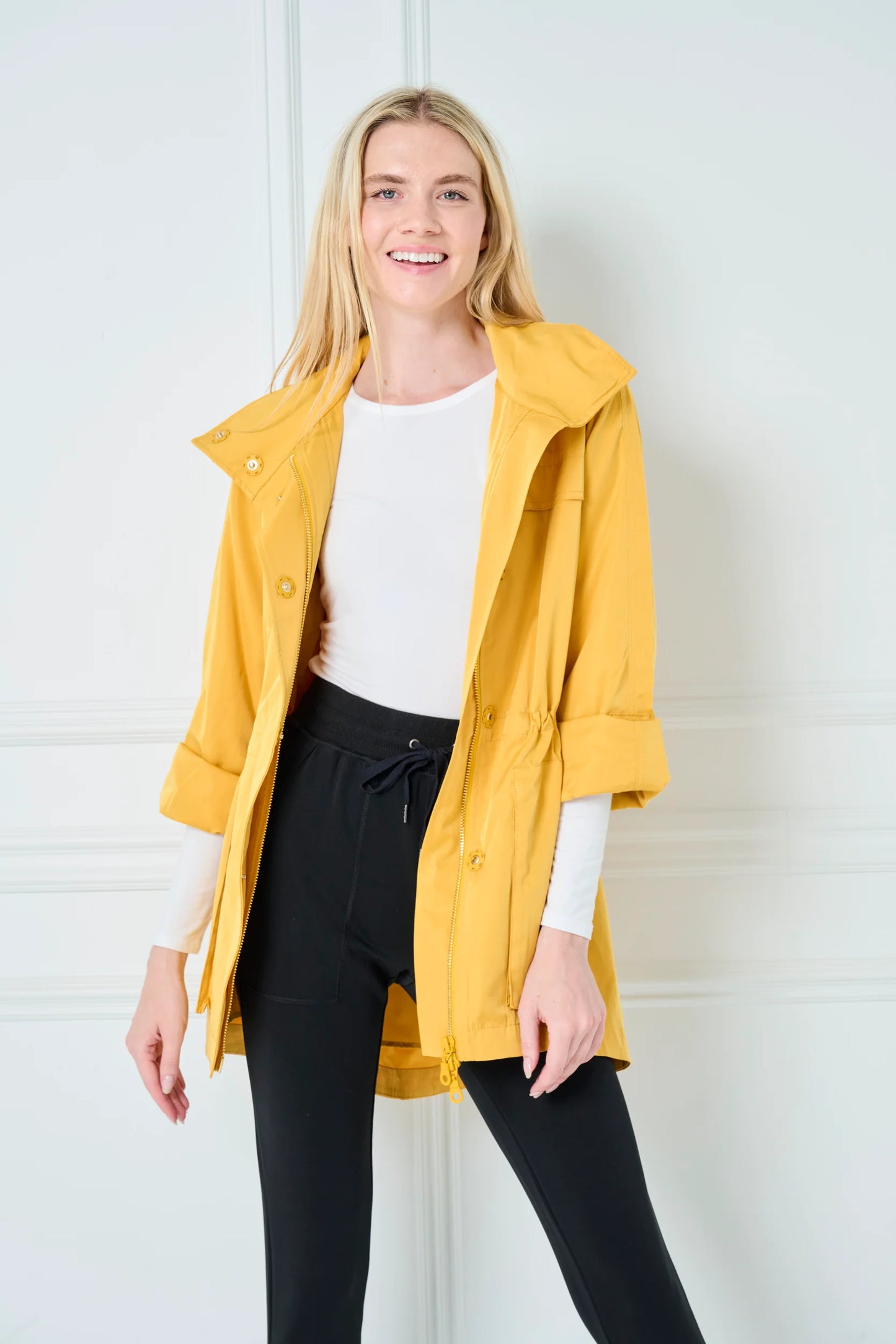 Crinkle Rain Jacket - Saffron